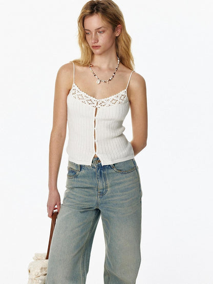 STRIKE A POSE Cropped Hand Crochet Hollowout Strappy Women&