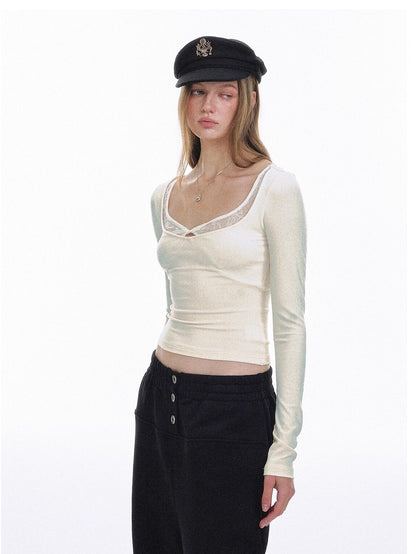 STRIKE_A_POSE_Cropped_Lace_Twist_Knot_Square_Neck_Women&