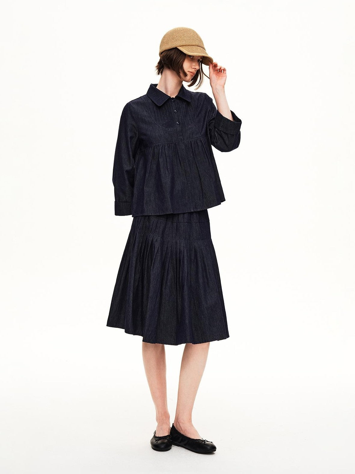 STRIKE A POSE Cropped Lapel Linen Tencel Women&