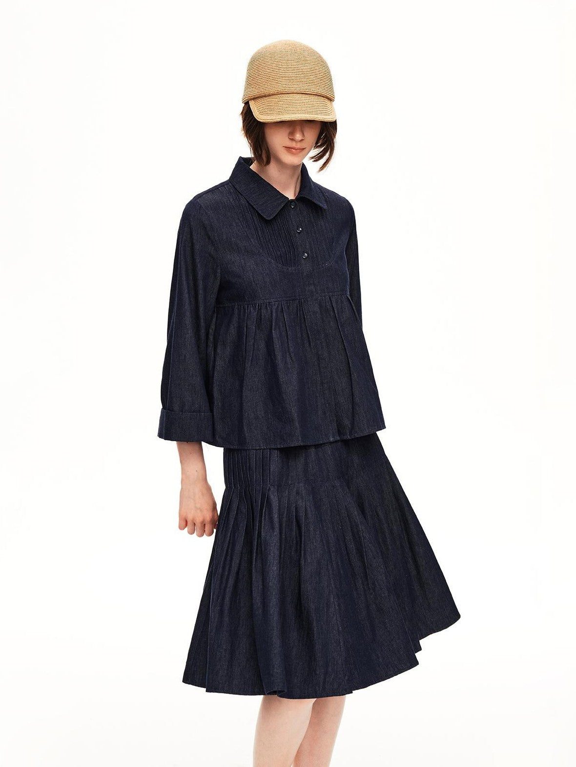 STRIKE A POSE Cropped Lapel Linen Tencel Women&