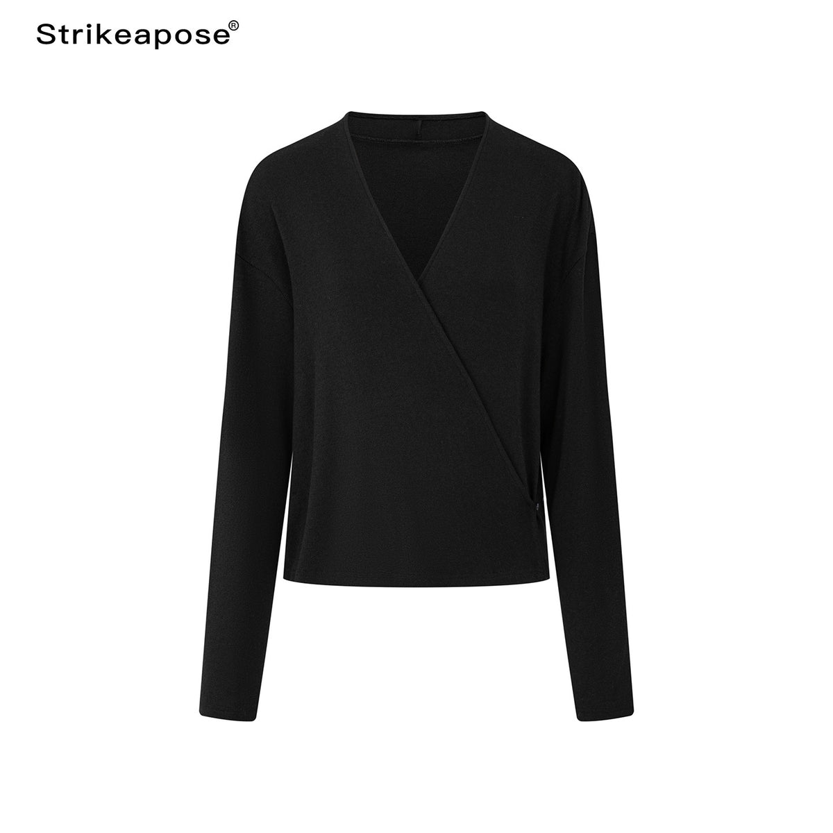 STRIKE_A_POSE_Cross_Wrap_V-neck_Knit_Women&