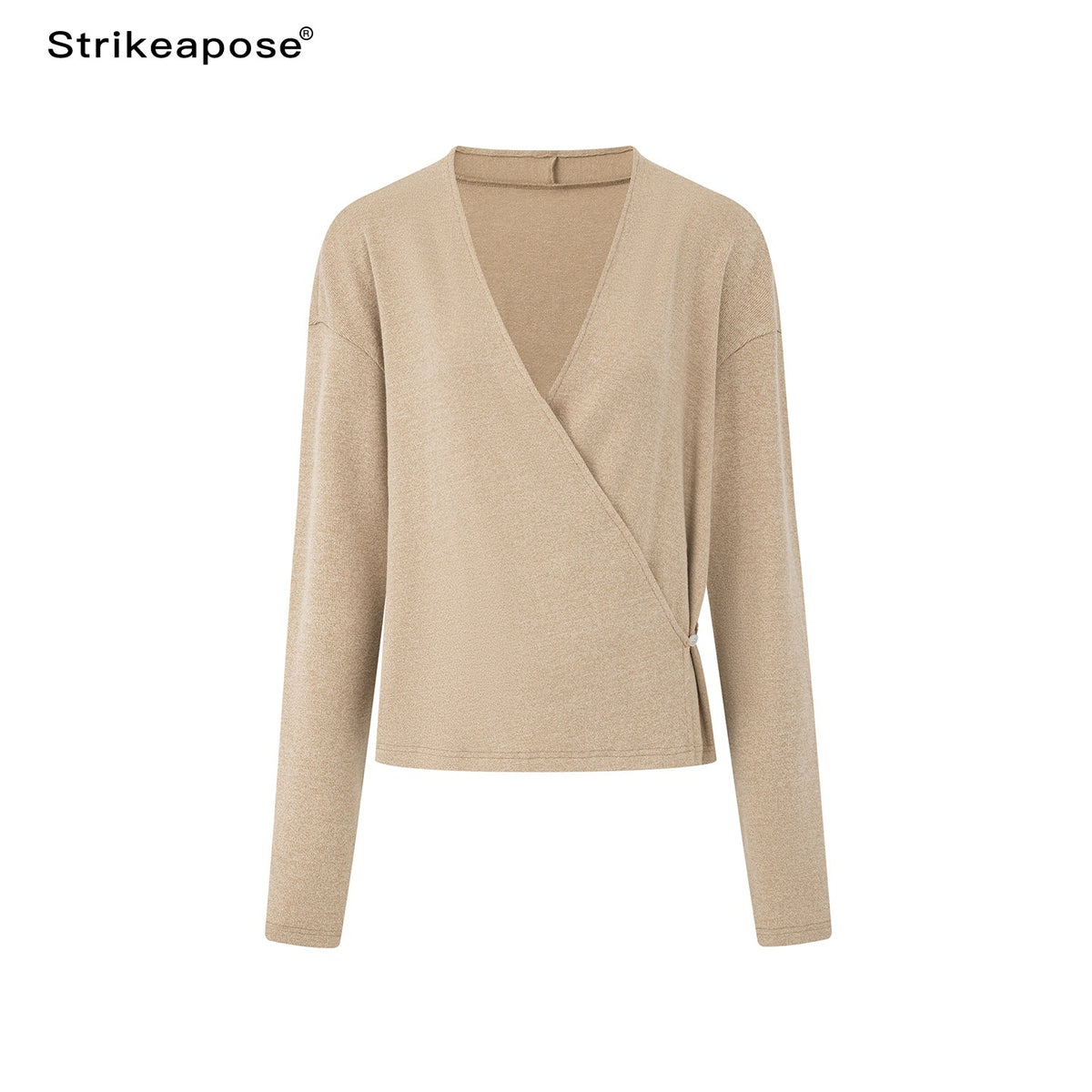 STRIKE_A_POSE_Cross_Wrap_V-neck_Knit_Women&