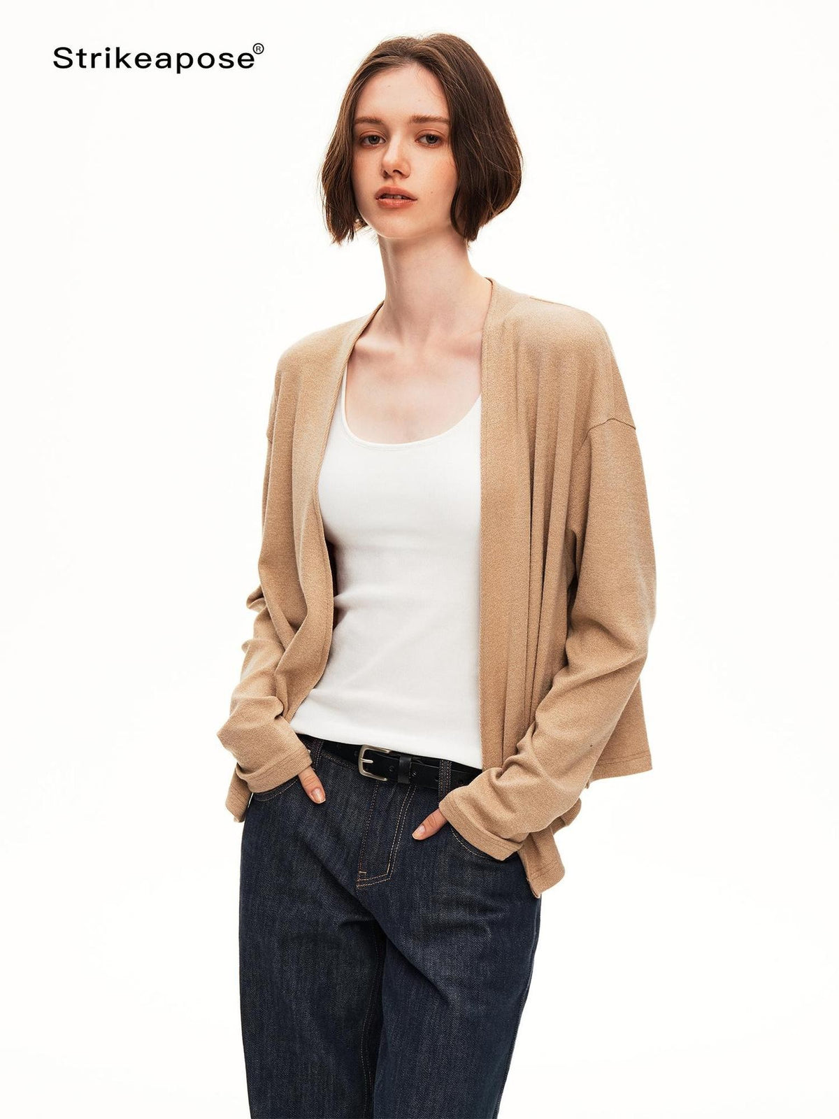 STRIKE A POSE Cross Wrap V-neck Knit Women&