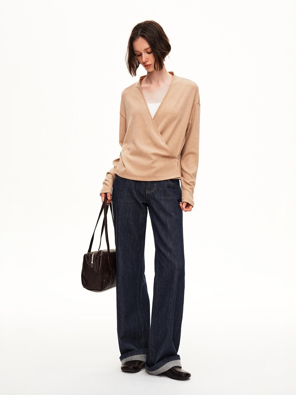 STRIKE A POSE Cross Wrap V-neck Knit Women&