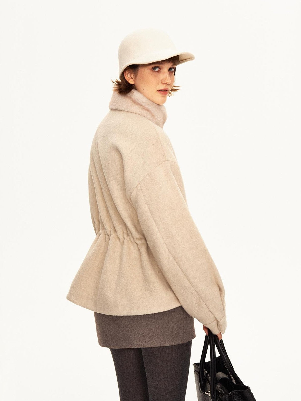 STRIKE A POSE Detachable Faux Fur Collar Double Faced Loose Women&