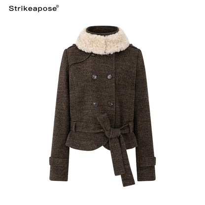 STRIKE_A_POSE_Double_Breasted_Stand_Collar_Curved_Hem_Cropped_Women&