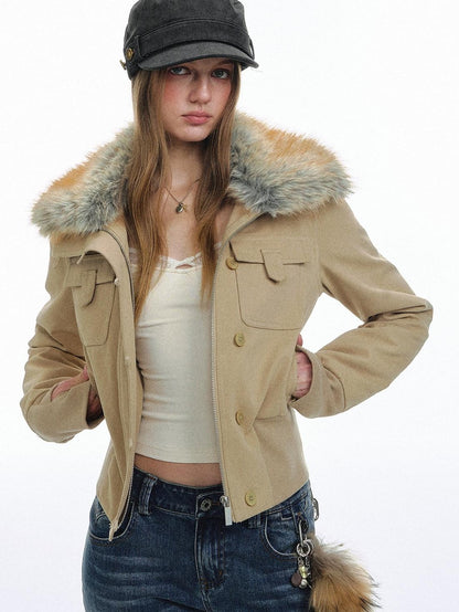 STRIKE A POSE Eco Fur Collar Workwear Women&