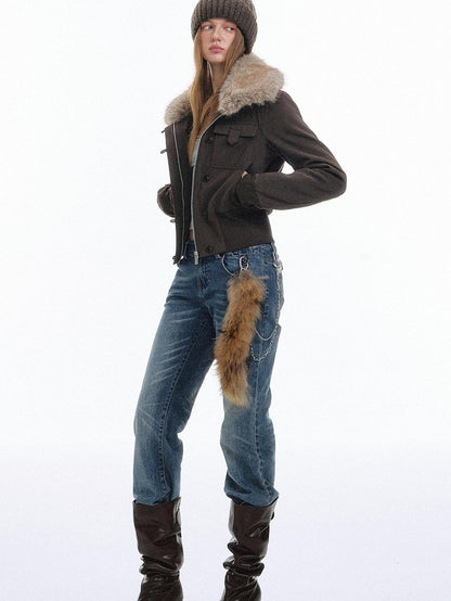 STRIKE A POSE Eco Fur Collar Workwear Women&