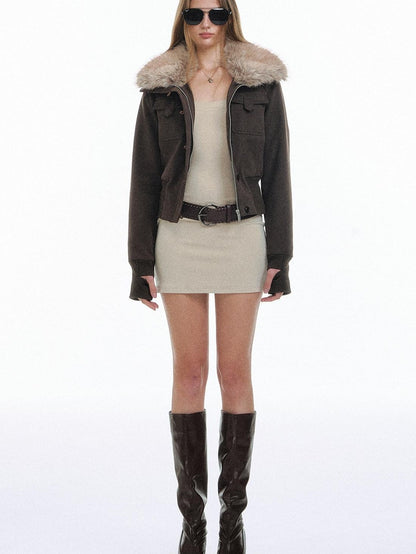STRIKE A POSE Eco Fur Collar Workwear Women&