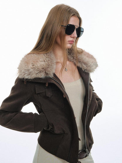 STRIKE A POSE Eco Fur Collar Workwear Women&