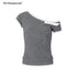 STRIKE_A_POSE_Gray_Lace_Trim_Bow_Asymmetric_Cable_Knit_Women&