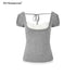 STRIKE_A_POSE_Grey_U_Neck_Puff_Sleeve_Layered_Slim_Waist_Women&