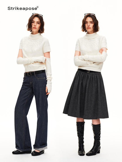 STRIKE A POSE Jacquard Raglan Sleeve Slim Fit Women&