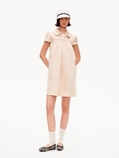 STRIKE A POSE Khaki Doll Collar Puff Sleeves High Waist Women&
