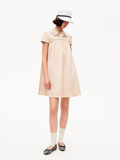 STRIKE A POSE Khaki Doll Collar Puff Sleeves High Waist Women&