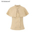 STRIKE_A_POSE_Khaki_Stand_Collar_Double_Breasted_Structured_Cotton_Blend_Women&