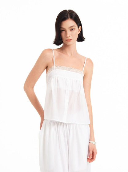 STRIKE A POSE Lace Trim Gathered A Line Babydoll Women&
