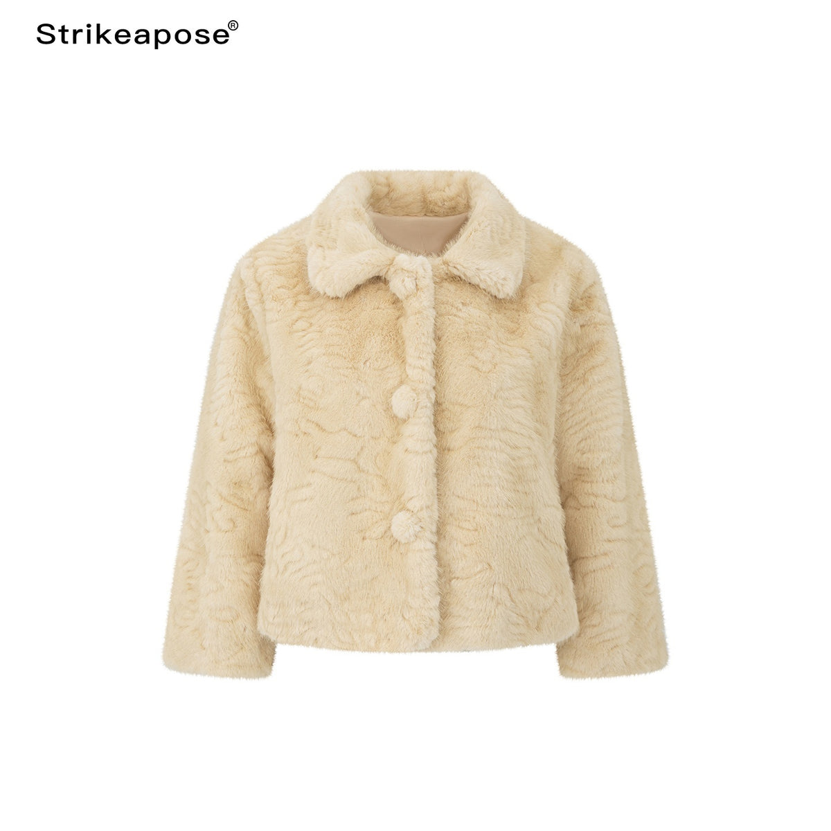 STRIKE_A_POSE_Lapel_Collar_Three_Quarter_Sleeve_Cropped_Women&