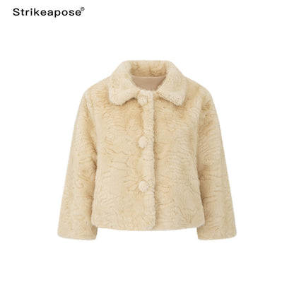 STRIKE_A_POSE_Lapel_Collar_Three_Quarter_Sleeve_Cropped_Women&