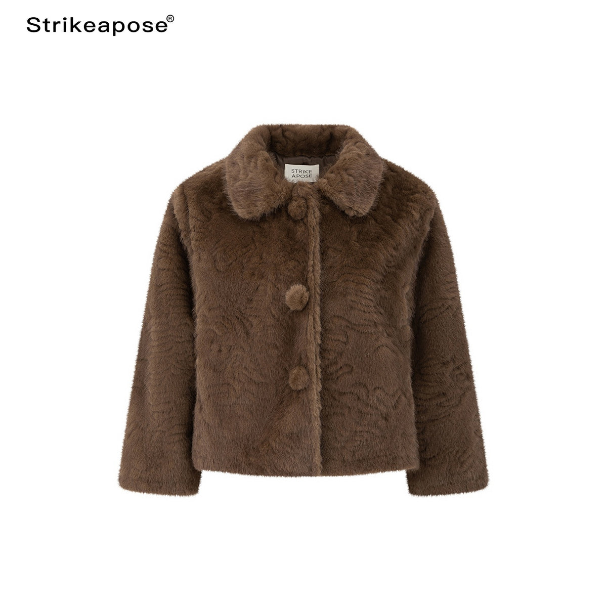 STRIKE_A_POSE_Lapel_Collar_Three_Quarter_Sleeve_Cropped_Women&