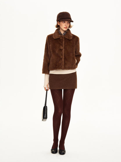 STRIKE A POSE Lapel Collar Three Quarter Sleeve Cropped Women&
