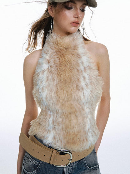 STRIKE A POSE Leopard Print Halter Neck Cropped Slim Women&