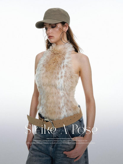 STRIKE A POSE Leopard Print Halter Neck Cropped Slim Women&