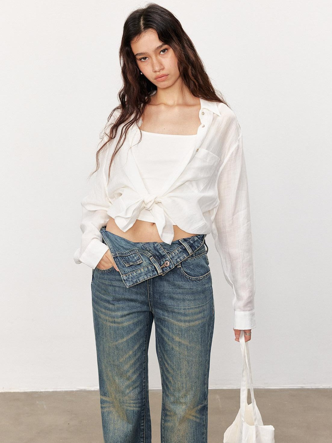STRIKE A POSE Loose Fit Turndown Collar Uv Protection Women&
