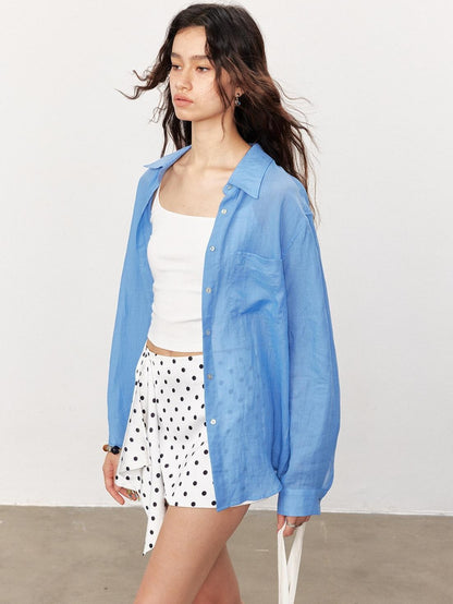 STRIKE A POSE Loose Fit Turndown Collar Uv Protection Women&
