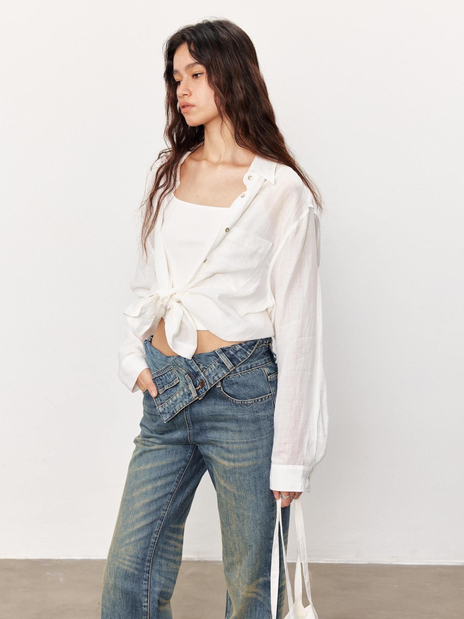 STRIKE A POSE Loose Fit Turndown Collar Uv Protection Women&