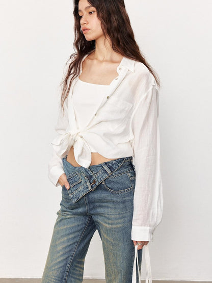 STRIKE A POSE Loose Fit Turndown Collar Uv Protection Women&