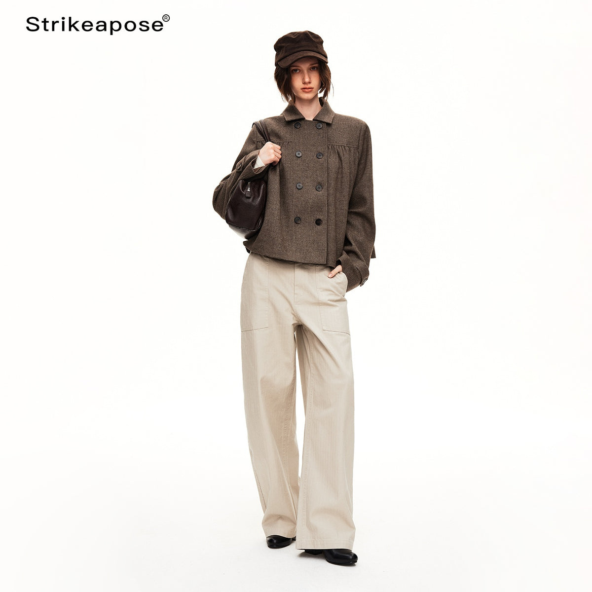 STRIKE_A_POSE_Low_Waist_Woven_Solid_Color_Women&