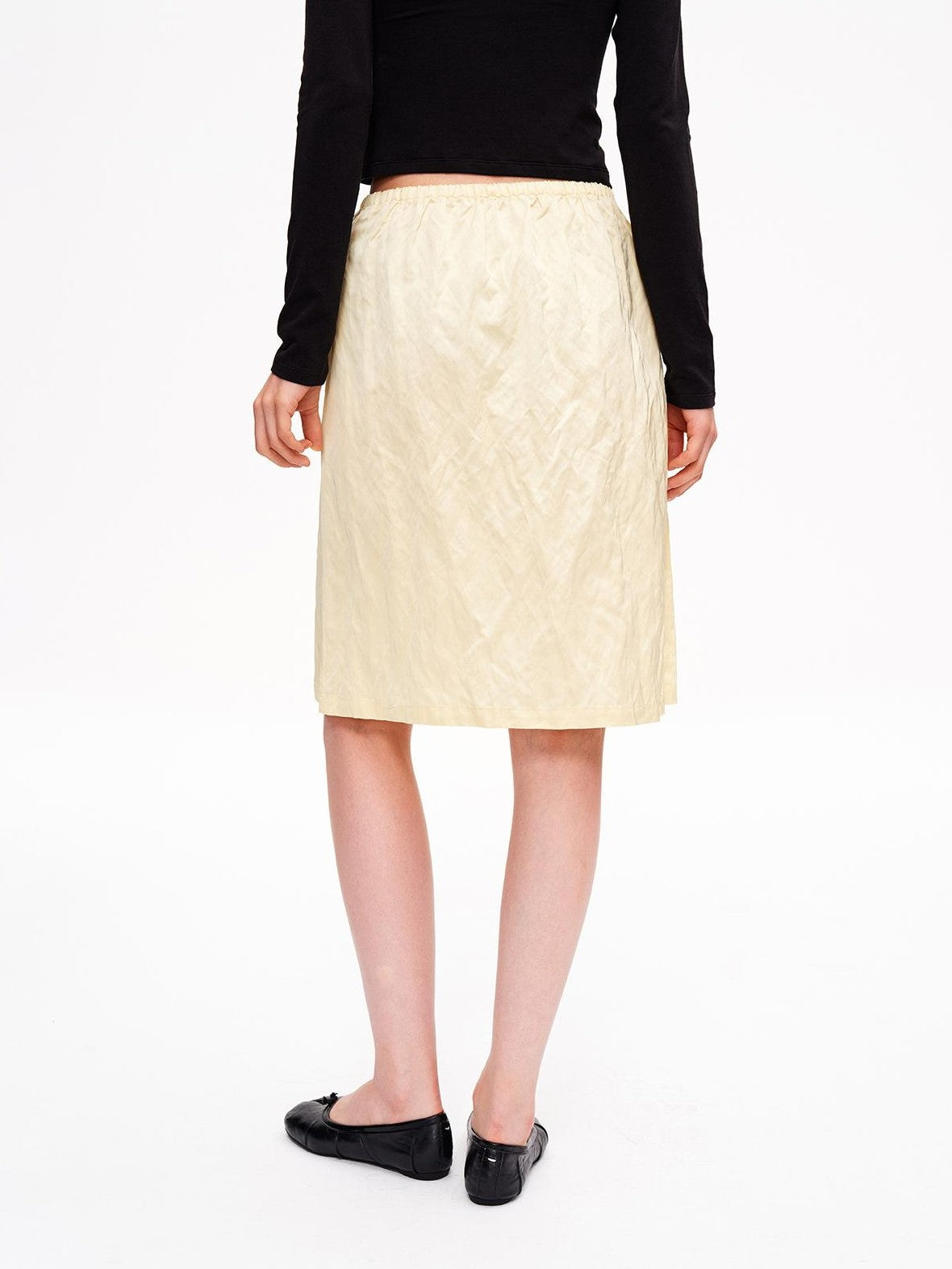 STRIKE A POSE Metallic Textured Pleated Drawstring Women&