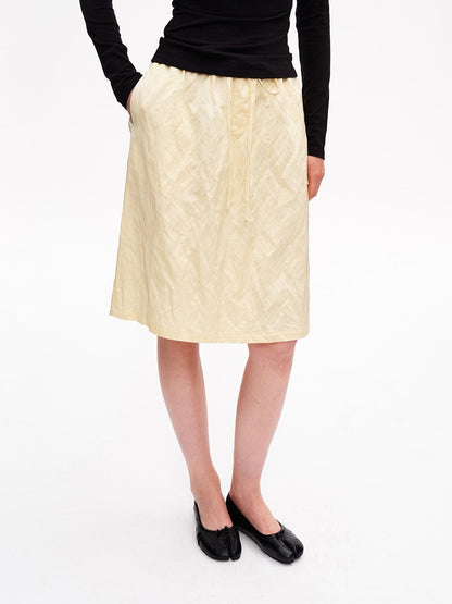 STRIKE A POSE Metallic Textured Pleated Drawstring Women&