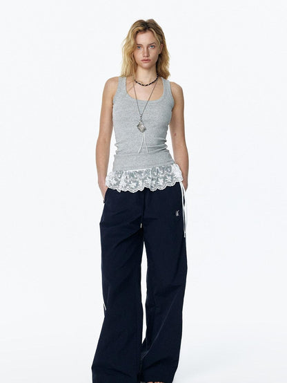 STRIKE A POSE Navy Colorblock Drapey Cargo Slight Flare Women&