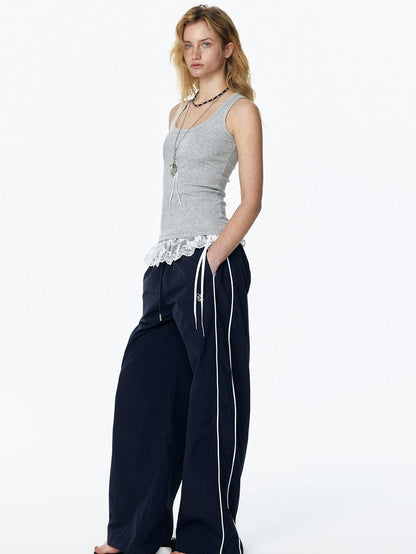 STRIKE A POSE Navy Colorblock Drapey Cargo Slight Flare Women&