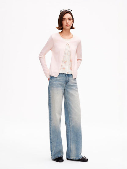 STRIKE A POSE Ombre Washed Distressed Low Rise Women&