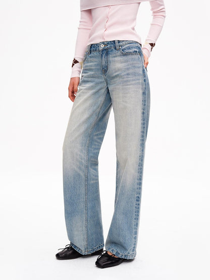 STRIKE A POSE Ombre Washed Distressed Low Rise Women&