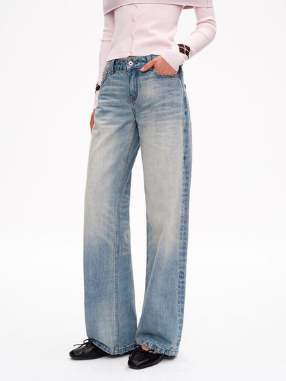 STRIKE A POSE Ombre Washed Distressed Low Rise Women&