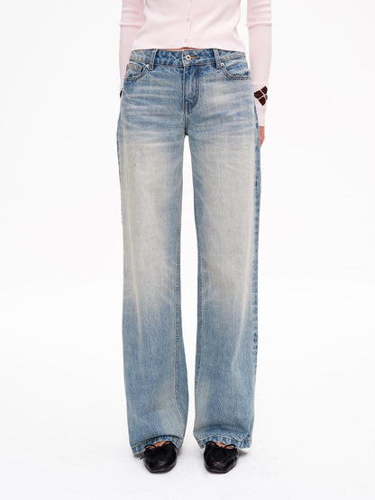 STRIKE A POSE Ombre Washed Distressed Low Rise Women&
