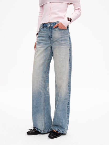 STRIKE A POSE Ombre Washed Distressed Low Rise Women&