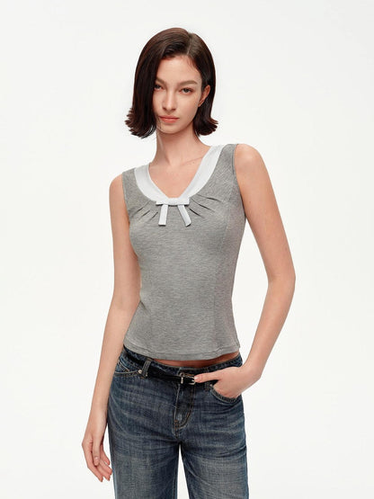 STRIKE A POSE Pink Colorblock V-neck Bow Waist Cinch High Stretch Women&