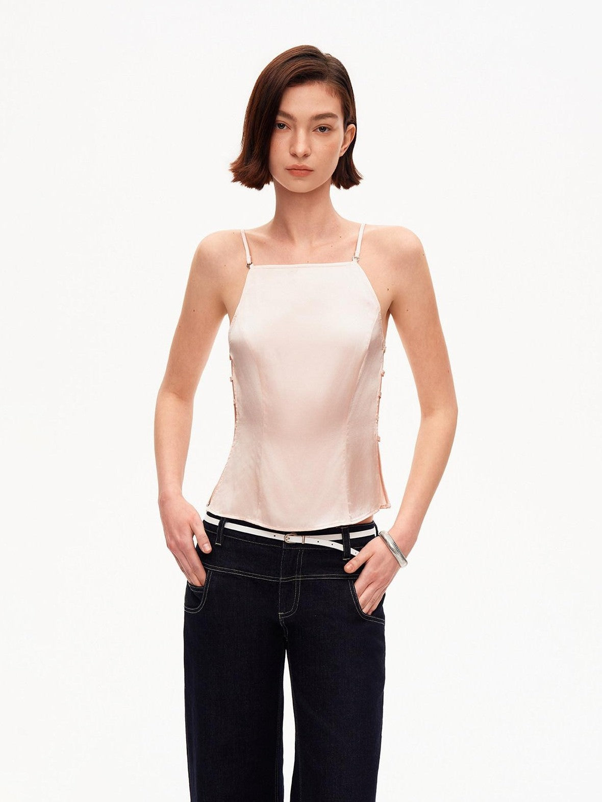 STRIKE A POSE Pink Cutout Slim Fit Waist Cinch Women&