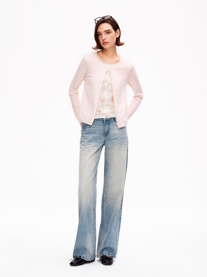 STRIKE A POSE Pink Layered Look Contrast Rib Knit Cropped Loose Women&