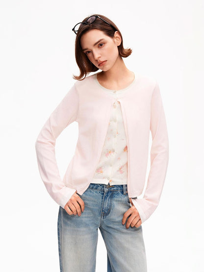 STRIKE A POSE Pink Layered Look Contrast Rib Knit Cropped Loose Women&