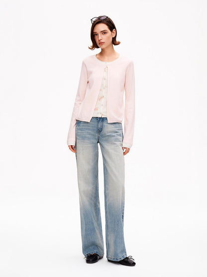 STRIKE A POSE Pink Layered Look Contrast Rib Knit Cropped Loose Women&