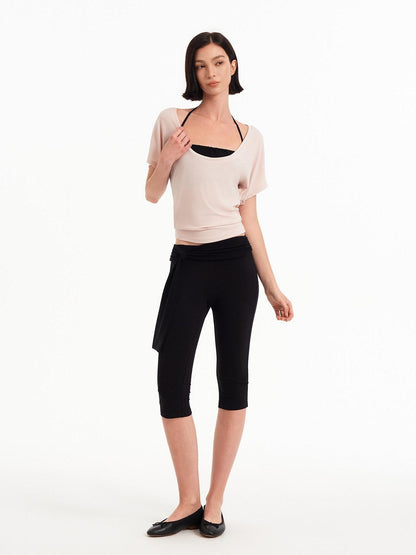 STRIKE A POSE Pink Low U Neck Drop Shoulder Ruched Women&