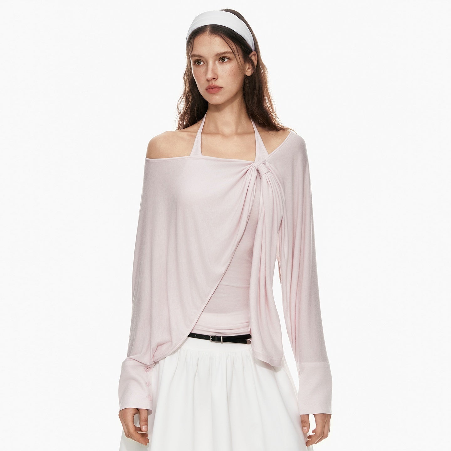 STRIKE_A_POSE_Pink_Twist_Knot_U_Neck_Layered_Women&