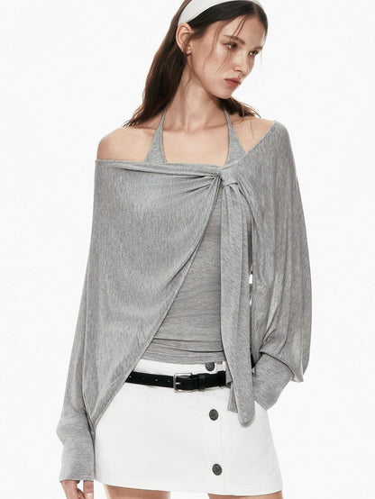 STRIKE A POSE Pink Twist Knot U Neck Layered Women&