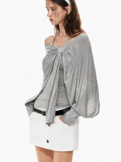 STRIKE A POSE Pink Twist Knot U Neck Layered Women&